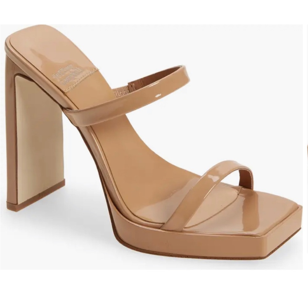 Jeffrey Campbell Hustler Dusty Nude Patent Heels Size 7